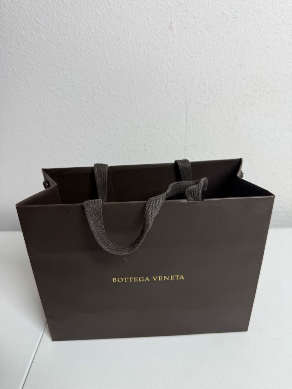 Bottega Veneta Dark Brown Paper Shopping Bag Gift Bag 19” X 7” Rope Handles